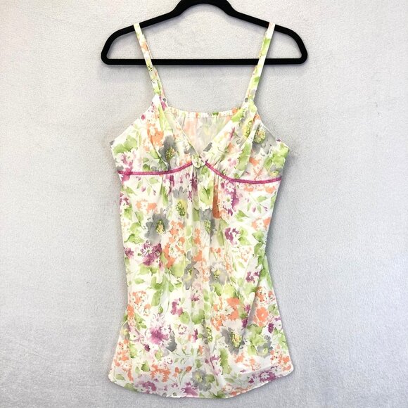 OSCAR DE LA RENTA Size Large Colorful Floral Chemise Nightgown Lingerie Nightie - Picture 1 of 15